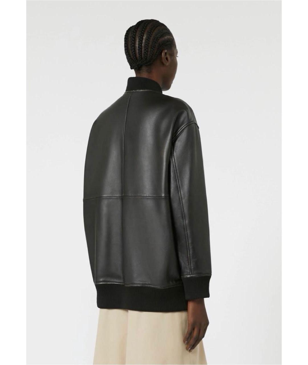 WEEKEND MAX MARA Черная кожаная куртка, фото 2