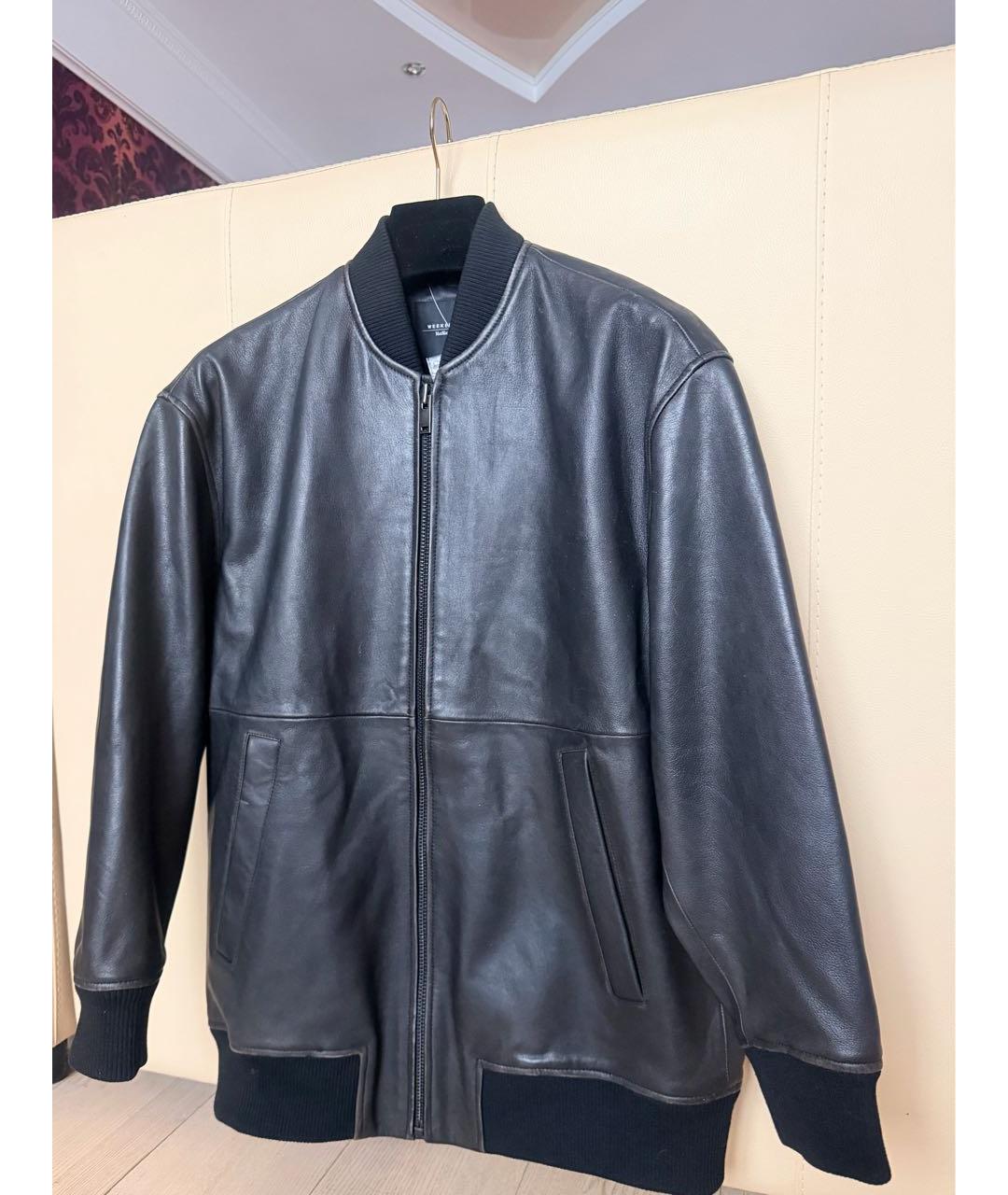 WEEKEND MAX MARA Черная кожаная куртка, фото 6