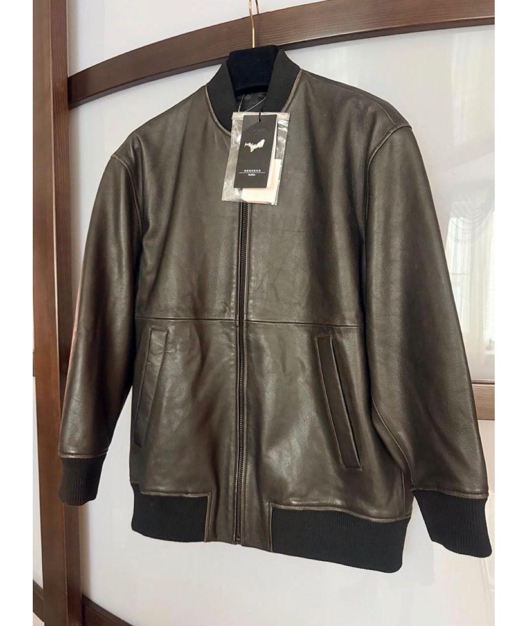 WEEKEND MAX MARA Черная кожаная куртка, фото 3