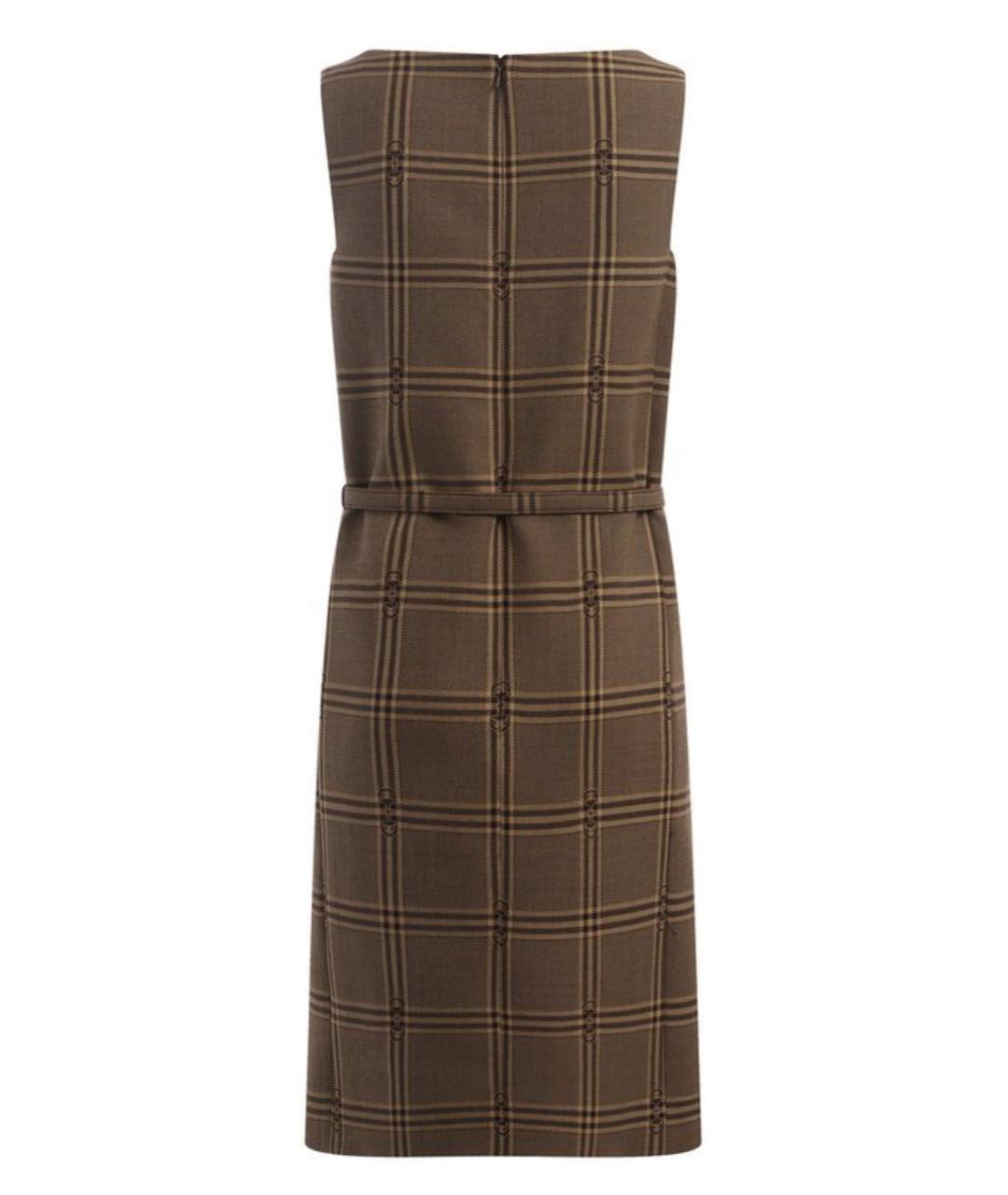 GUCCI Коричневое шерстяное повседневное платье, фото 2