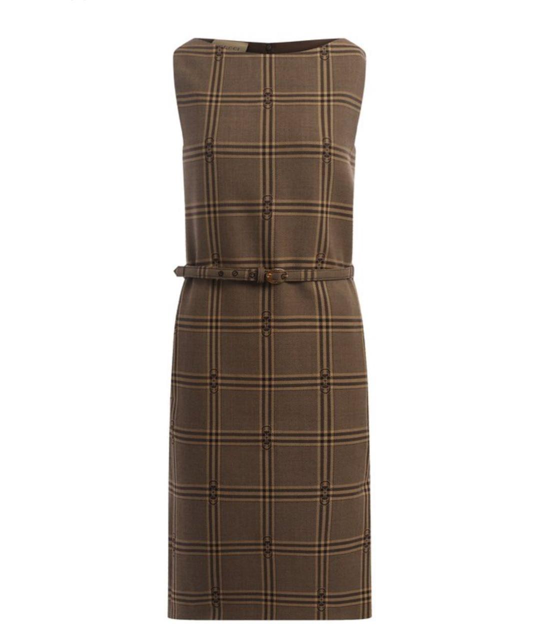 GUCCI Коричневое шерстяное повседневное платье, фото 4