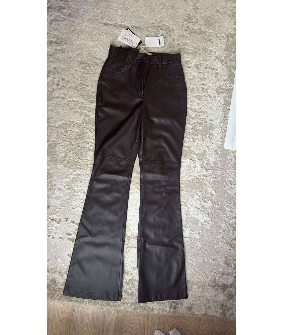 STUDIO AMELIA Коричневый костюм с брюками из экзотической кожи, фото 4