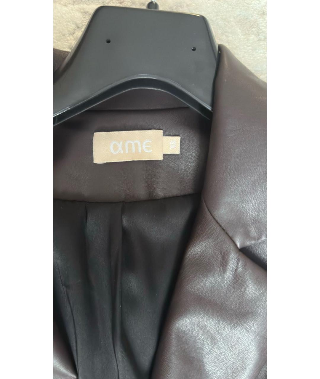 STUDIO AMELIA Коричневый костюм с брюками из экзотической кожи, фото 3