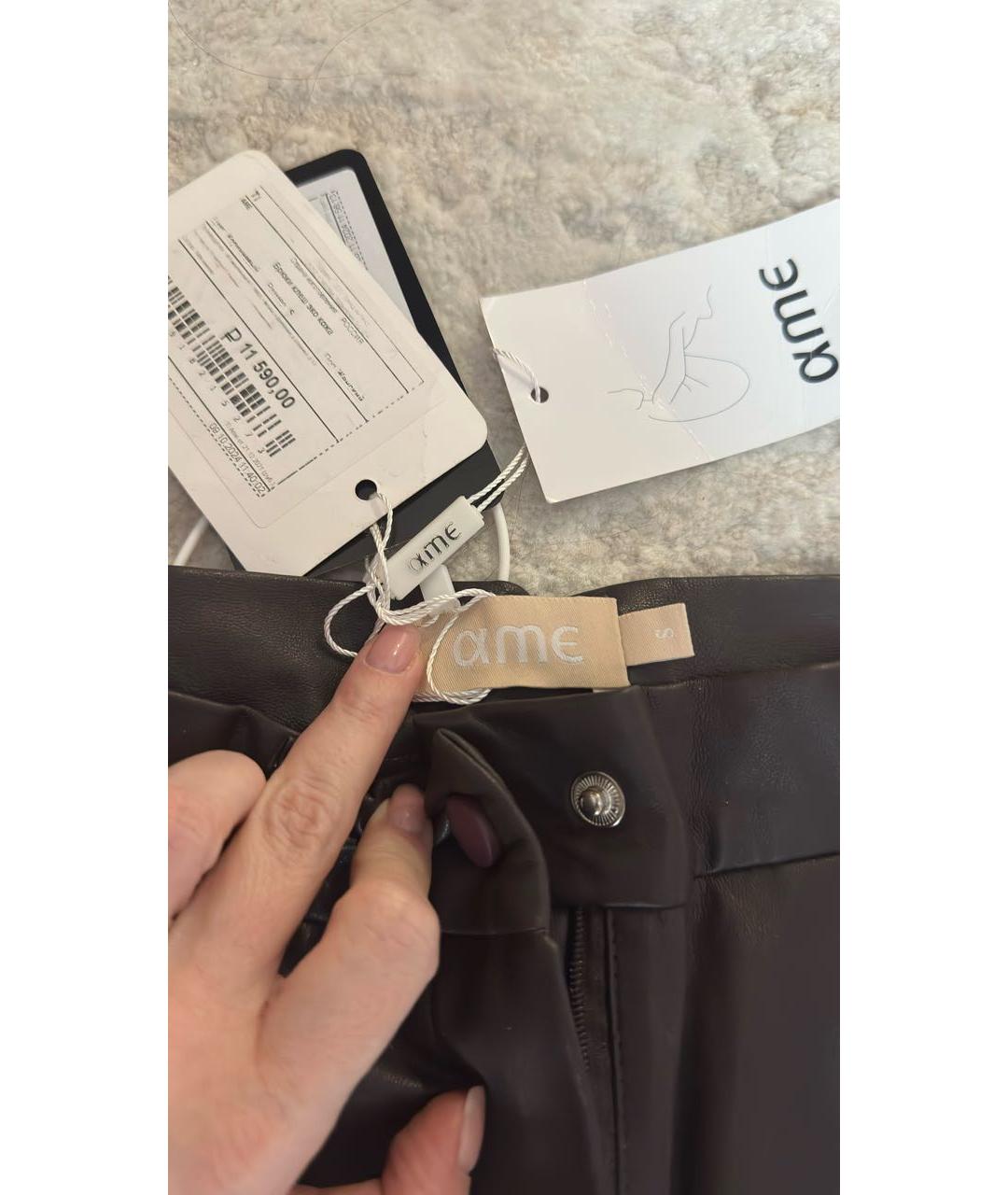 STUDIO AMELIA Коричневый костюм с брюками из экзотической кожи, фото 5