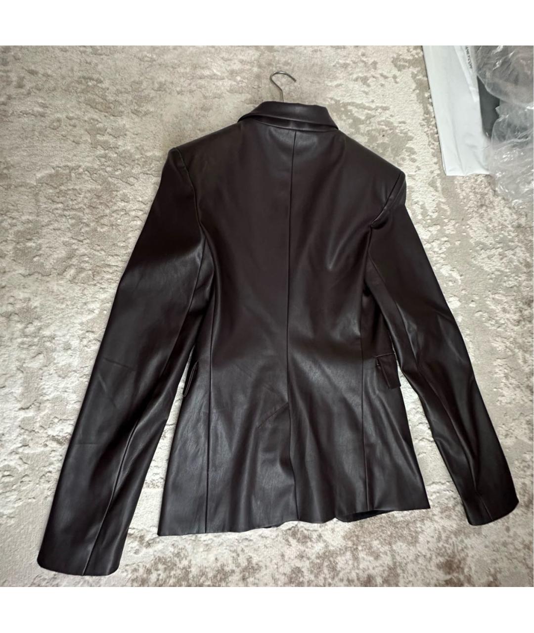 STUDIO AMELIA Коричневый костюм с брюками из экзотической кожи, фото 2