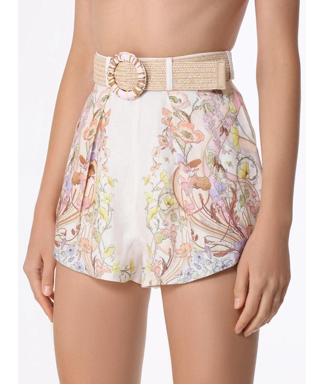 ZIMMERMANN Мульти льняные шорты, фото 4