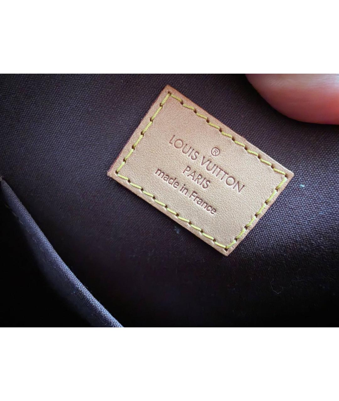 LOUIS VUITTON Коричневая сумка тоут из лакированной кожи, фото 8