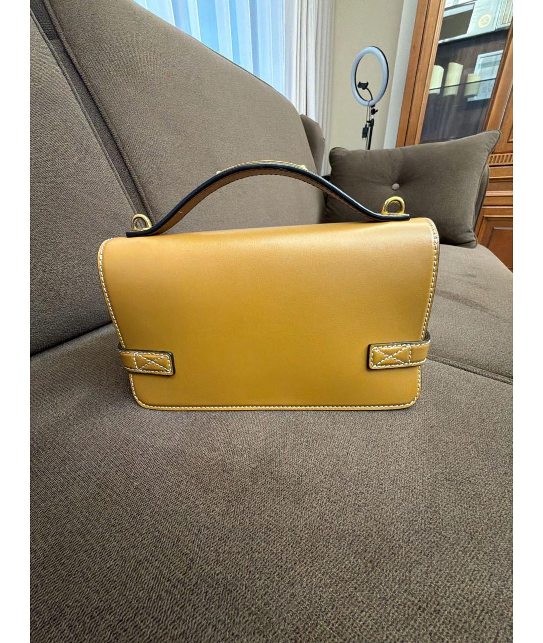 BALMAIN Коричневая кожаная сумка с короткими ручками, фото 3