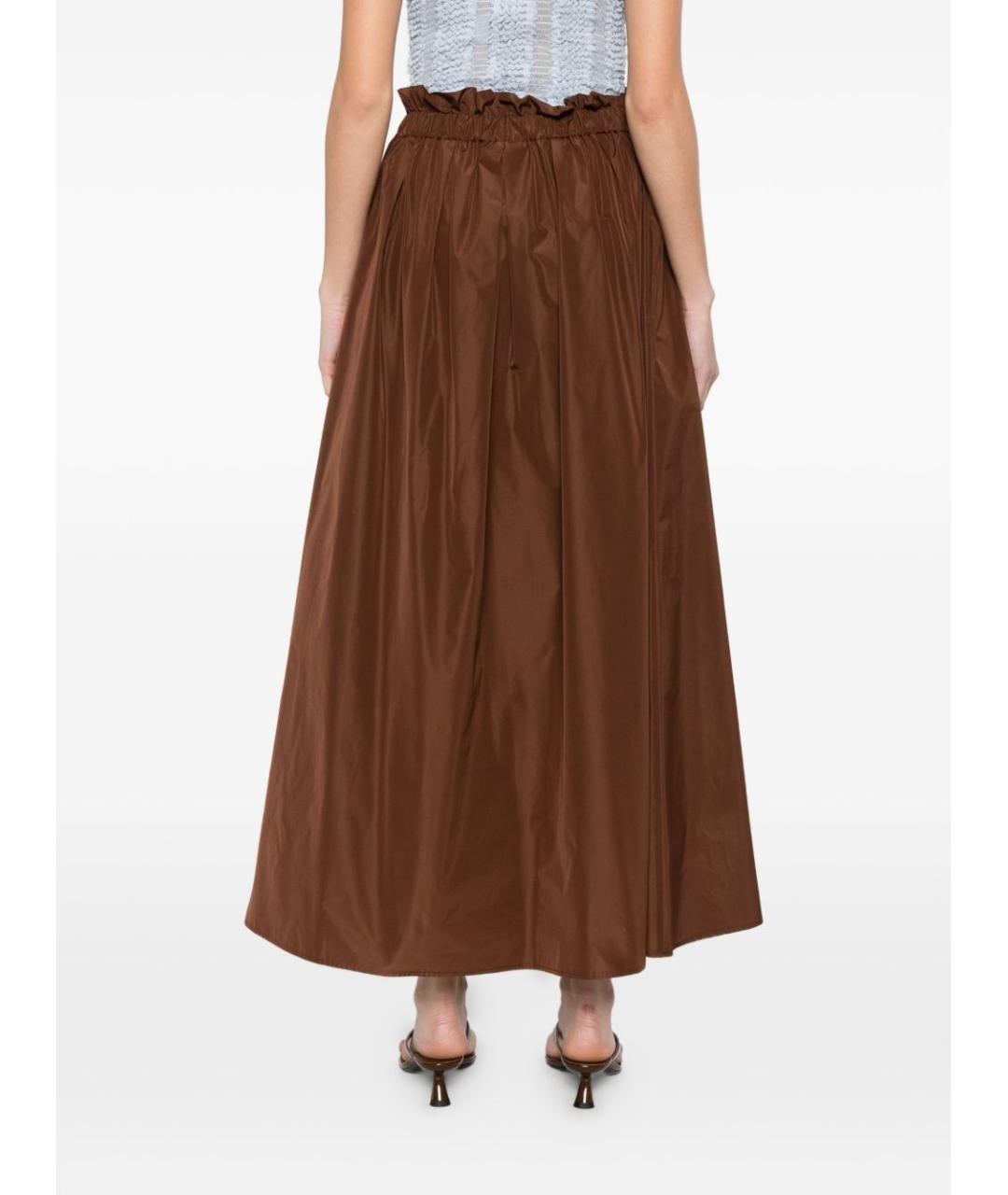 HERNO Коричневая полиэстеровая юбка макси, фото 5