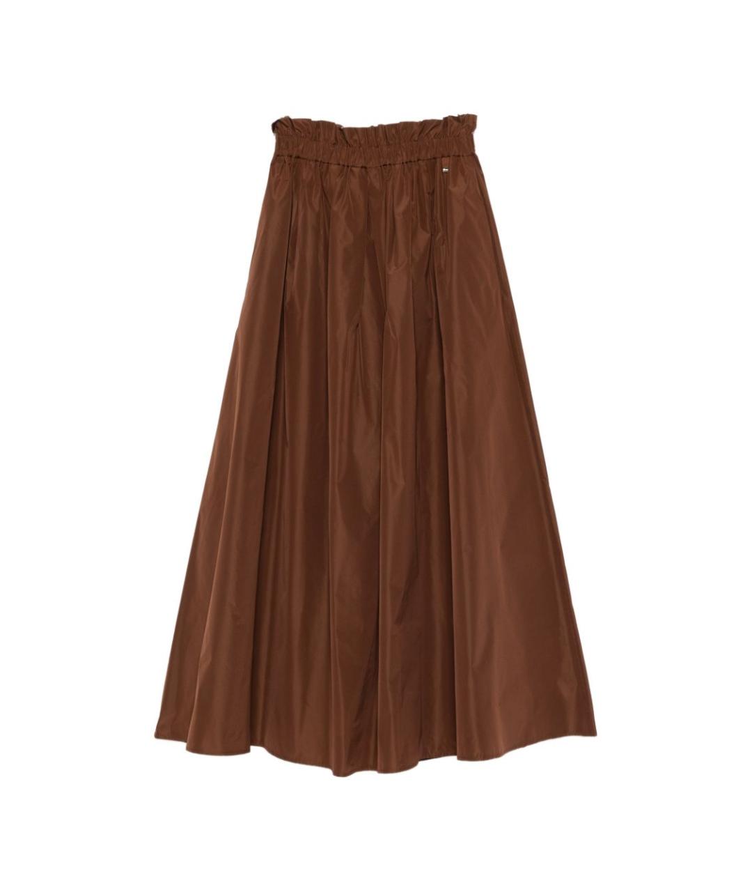 HERNO Коричневая полиэстеровая юбка макси, фото 1