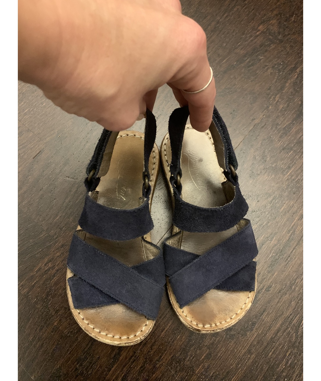 BONPOINT Синие замшевые сандалии и шлепанцы, фото 2