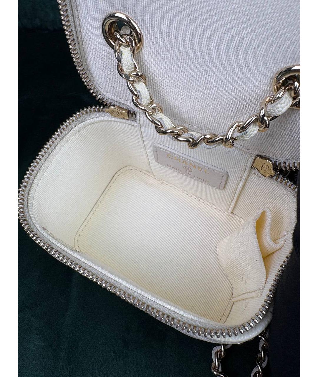 CHANEL Белая кожаная сумка через плечо, фото 8
