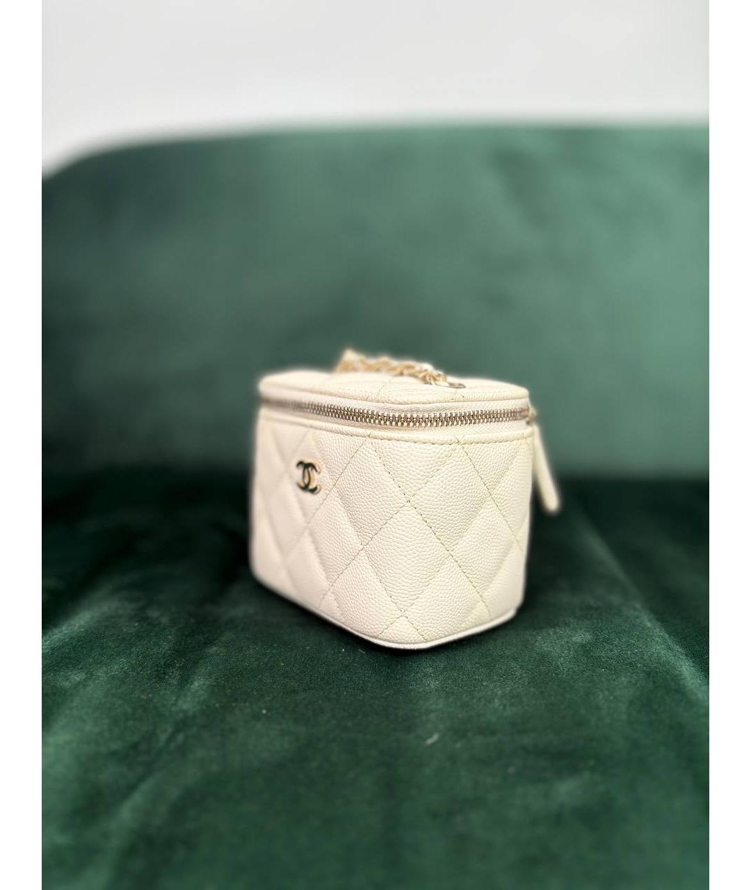 CHANEL Белая кожаная сумка через плечо, фото 7