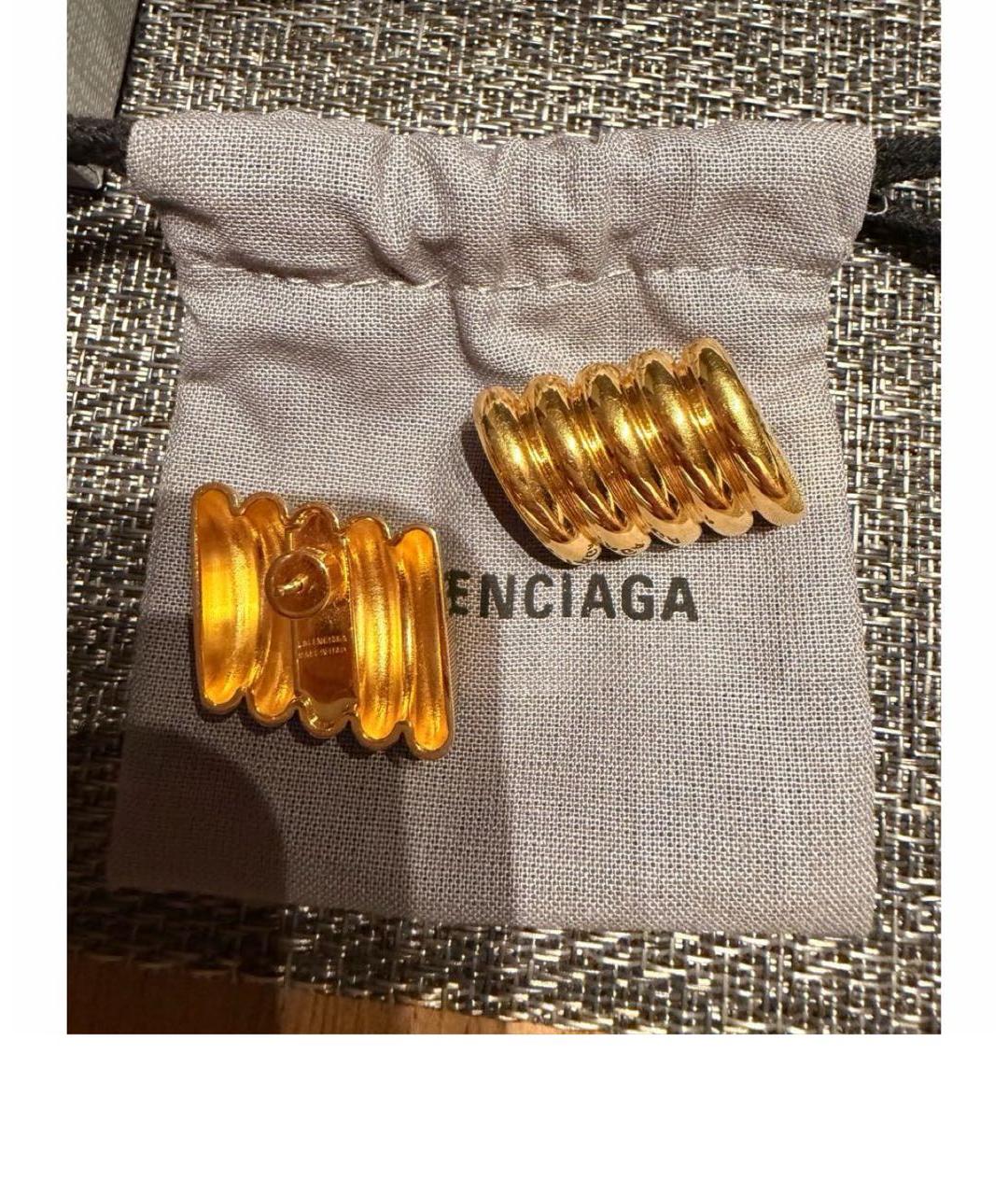 BALENCIAGA Золотые металлические серьги, фото 3