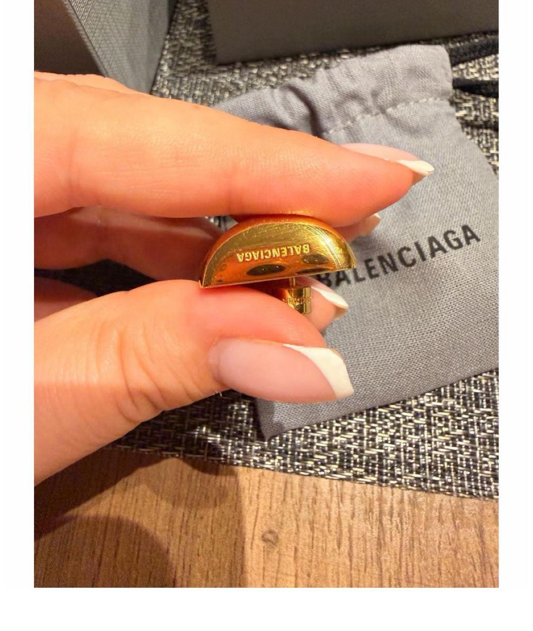 BALENCIAGA Золотые металлические серьги, фото 4