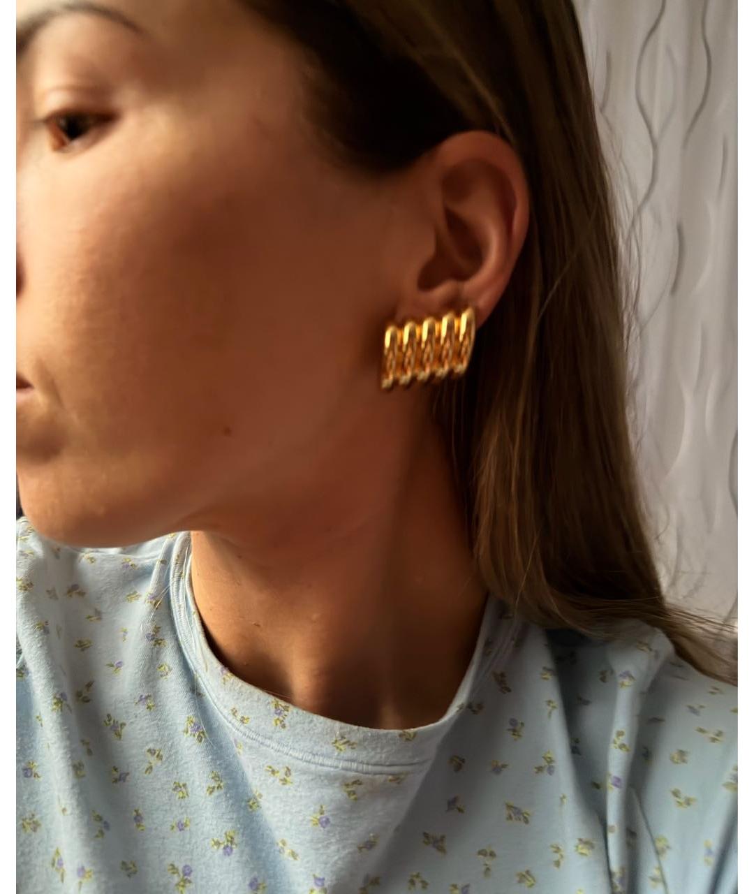 BALENCIAGA Золотые металлические серьги, фото 5