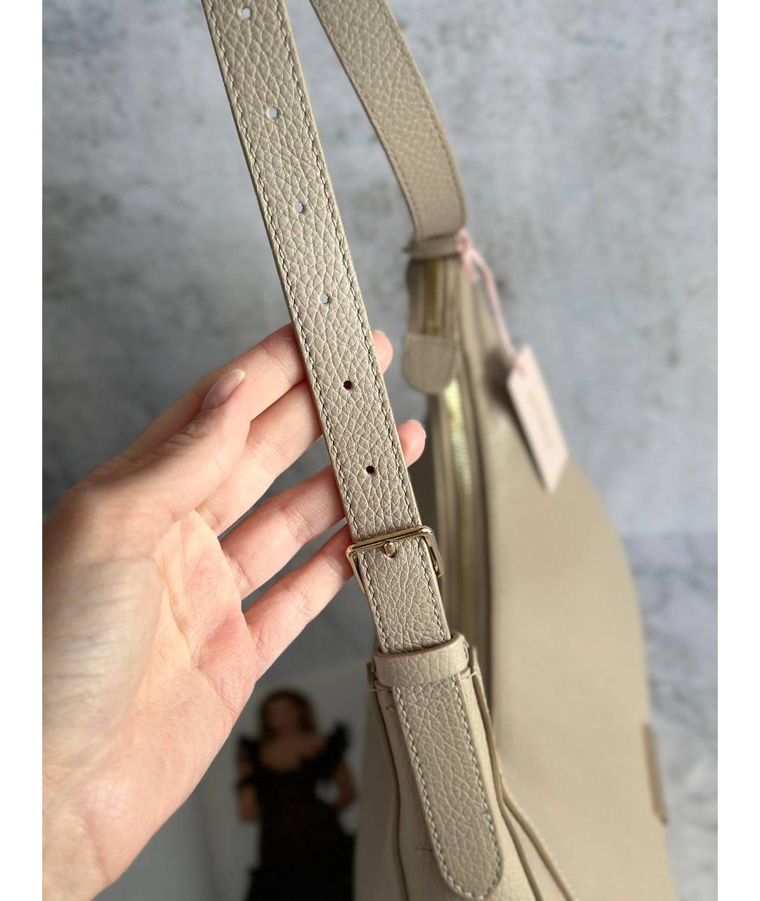 COCCINELLE Бежевая кожаная сумка через плечо, фото 7