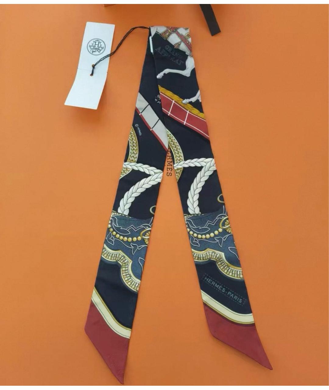 HERMES Мульти шелковый платок, фото 4