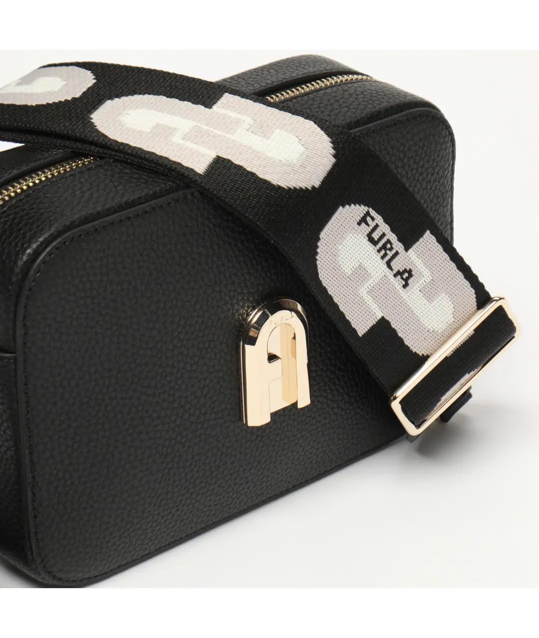 FURLA Черная кожаная сумка через плечо, фото 3