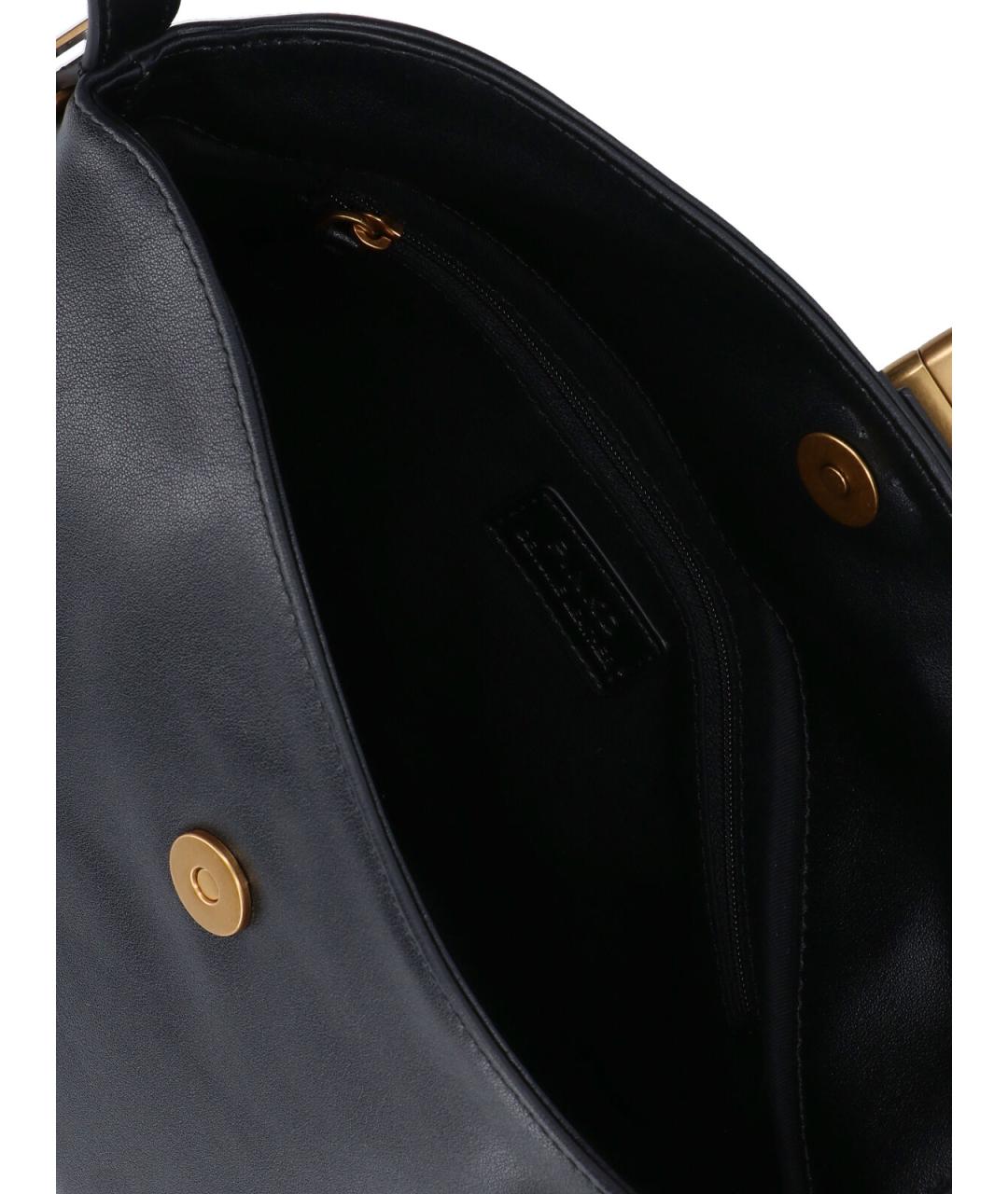 PINKO Черная кожаная сумка через плечо, фото 4