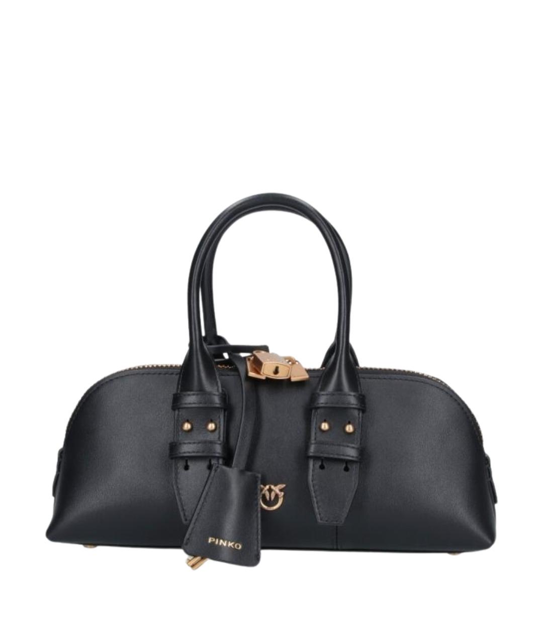 PINKO Черная кожаная сумка с короткими ручками, фото 1