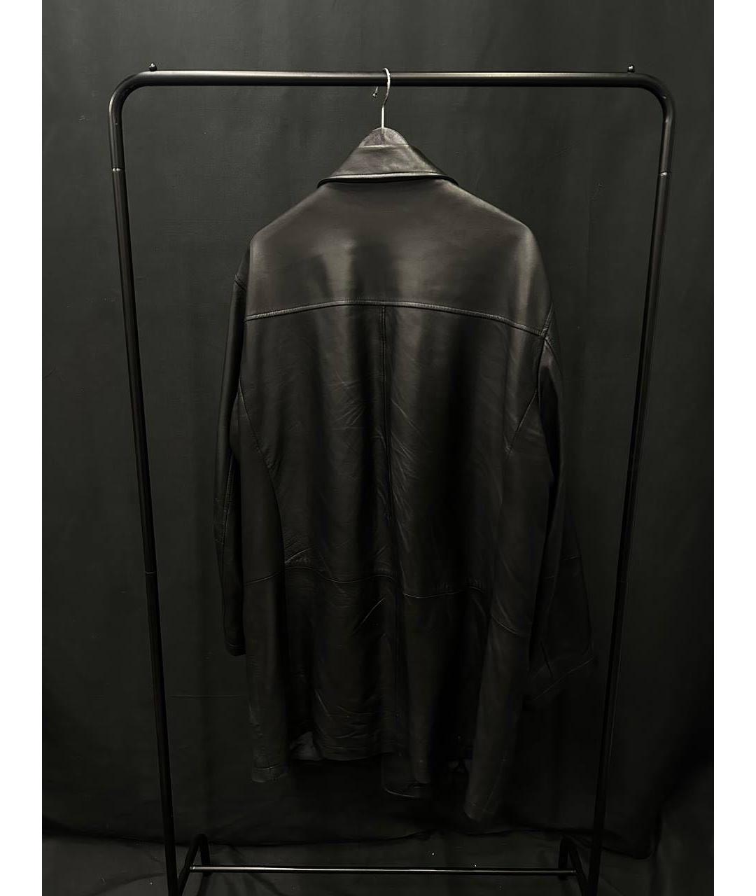 HUGO BOSS Черное кожаное пальто, фото 2