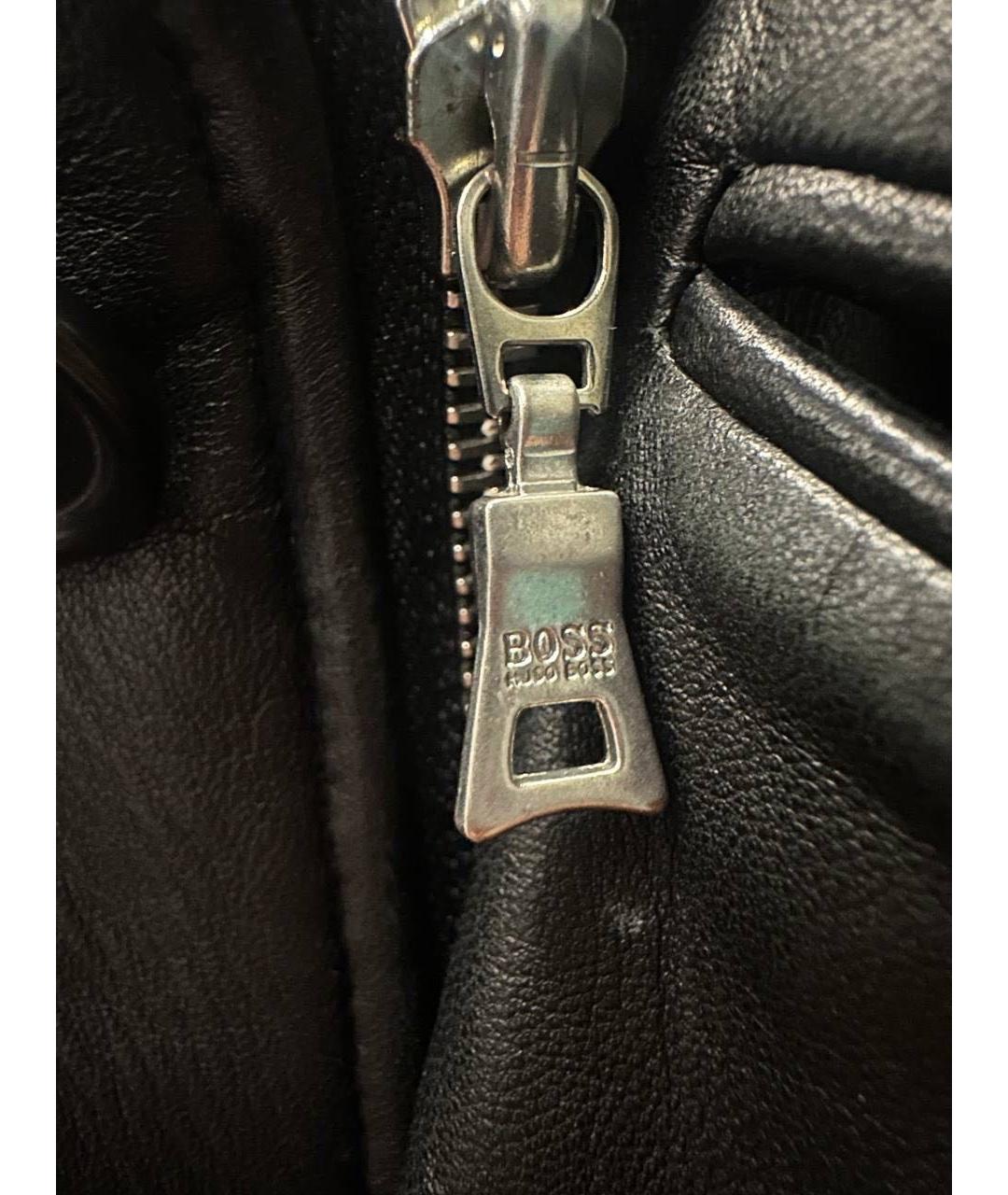 HUGO BOSS Черное кожаное пальто, фото 3