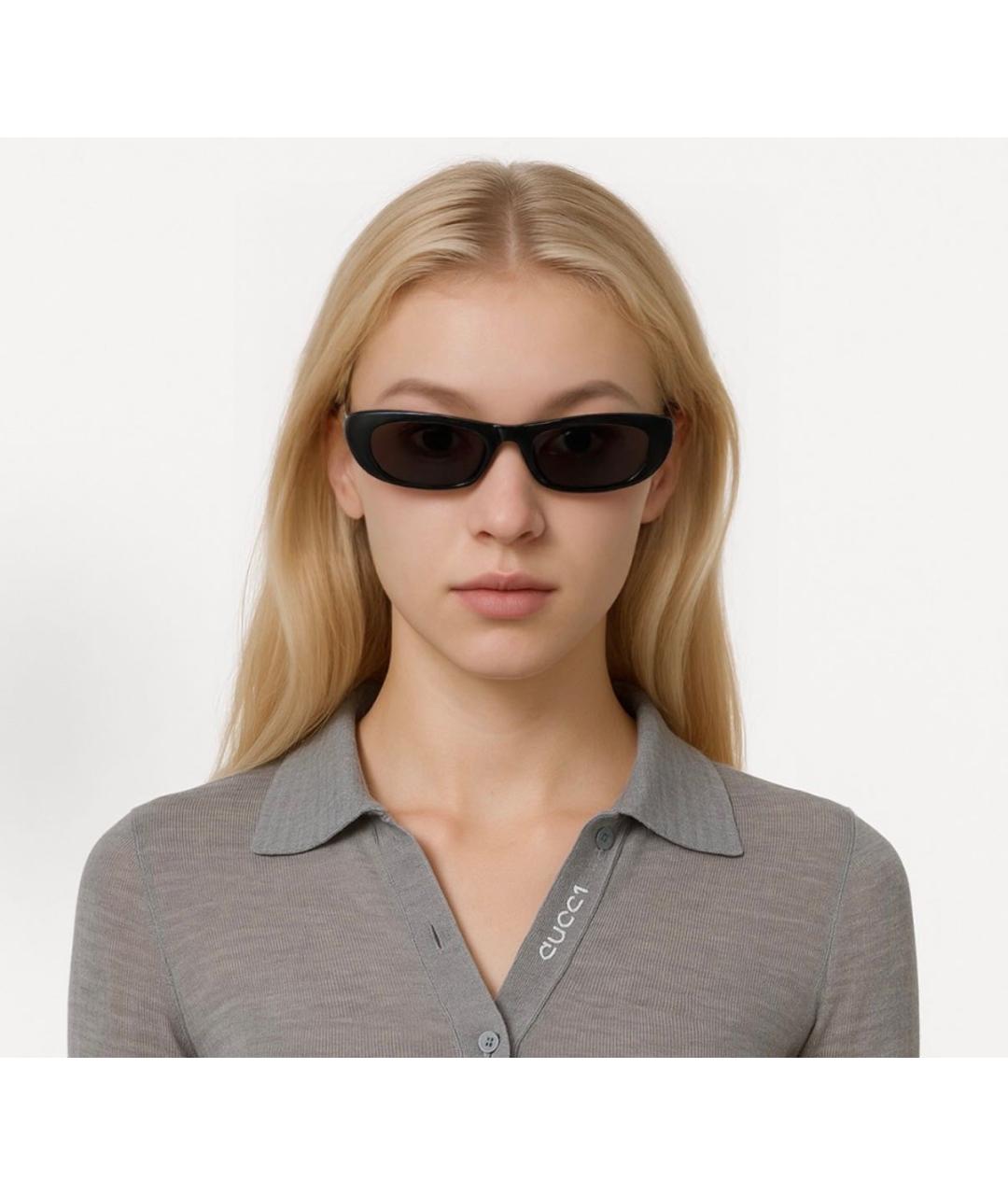 SAINT LAURENT Черные пластиковые солнцезащитные очки, фото 3