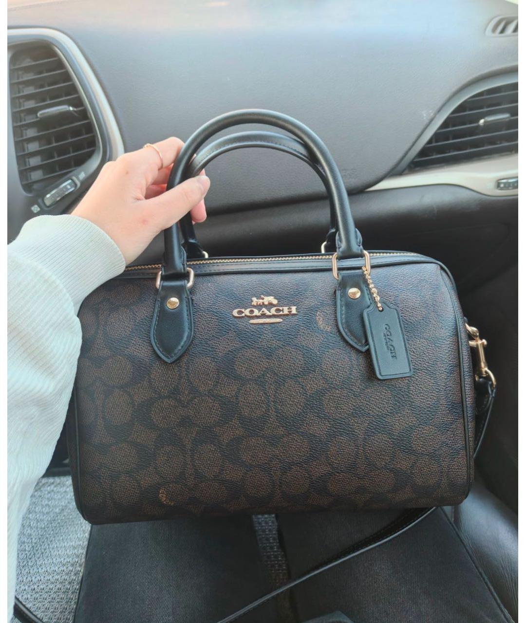 COACH Черная сумка с короткими ручками, фото 2