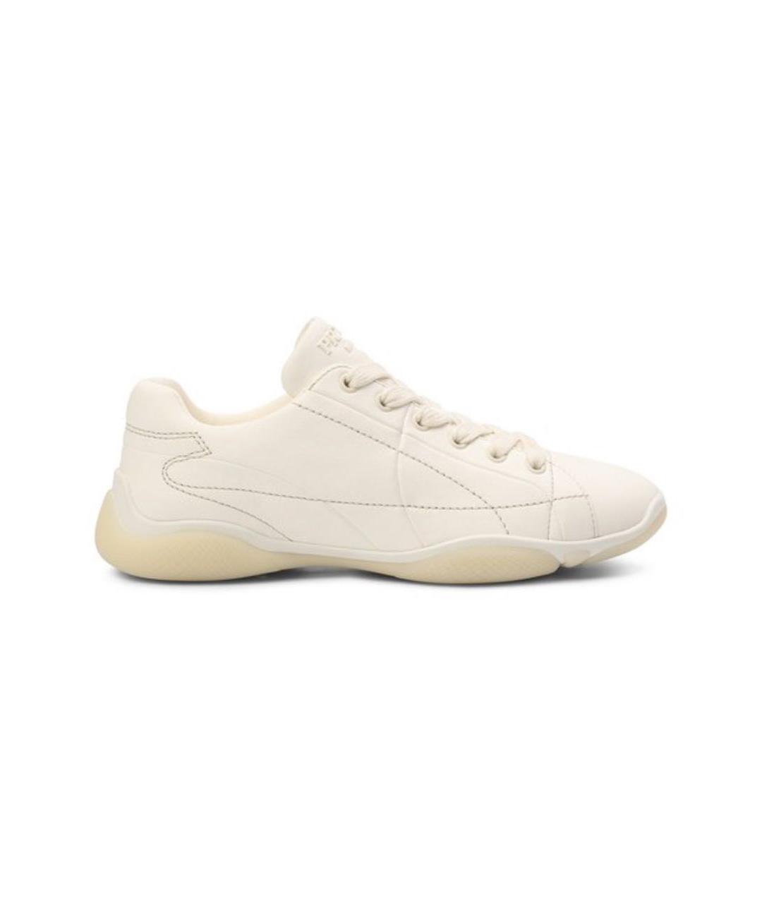 PRADA Белые кожаные кроссовки, фото 9