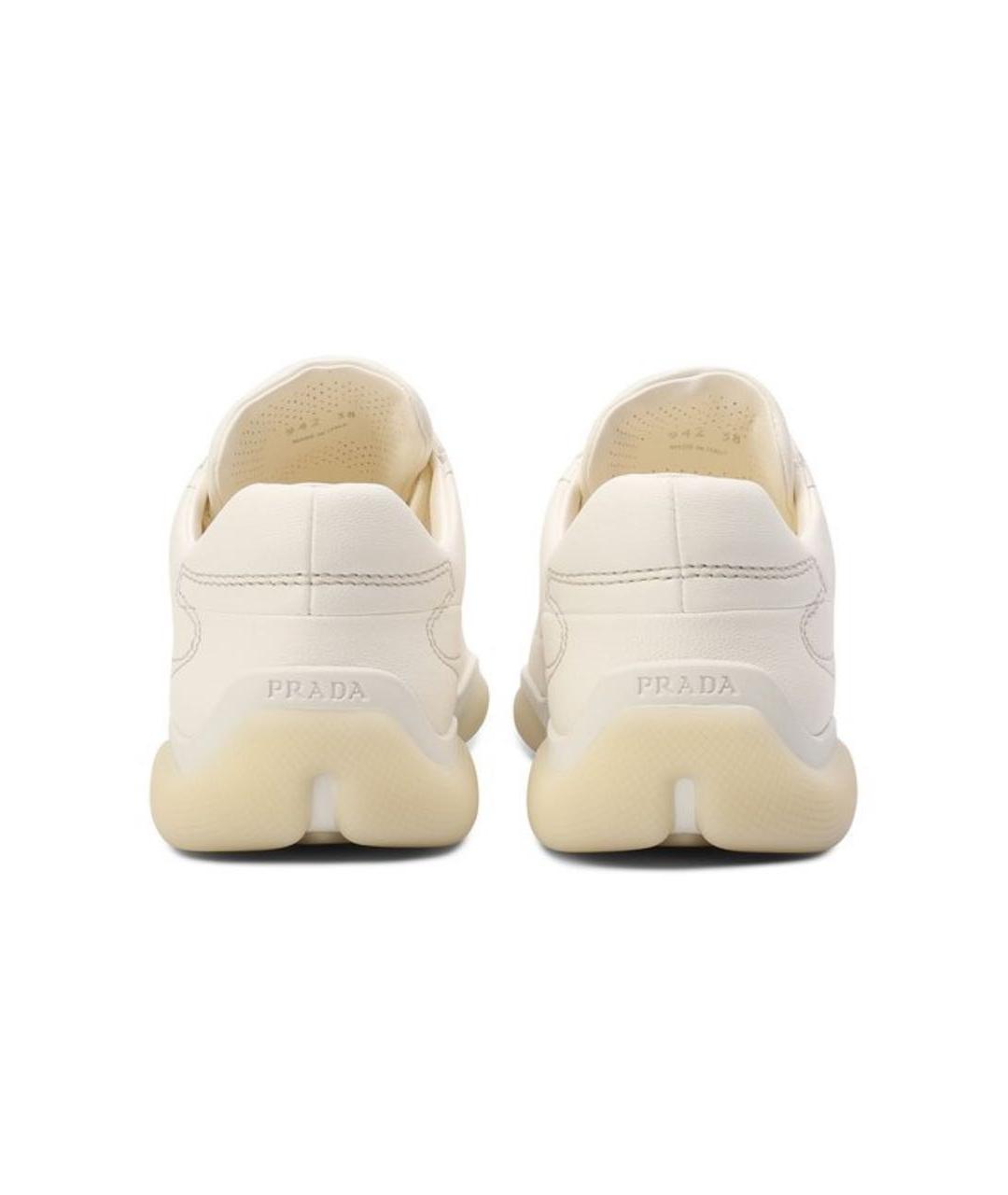 PRADA Белые кожаные кроссовки, фото 3