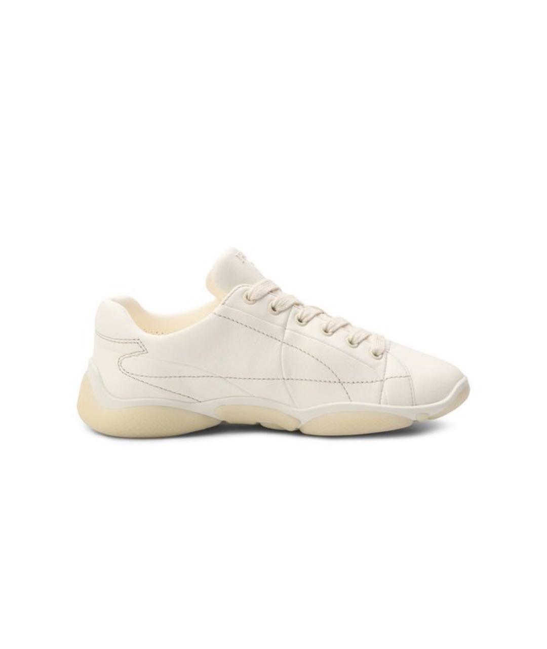 PRADA Белые кожаные кроссовки, фото 7