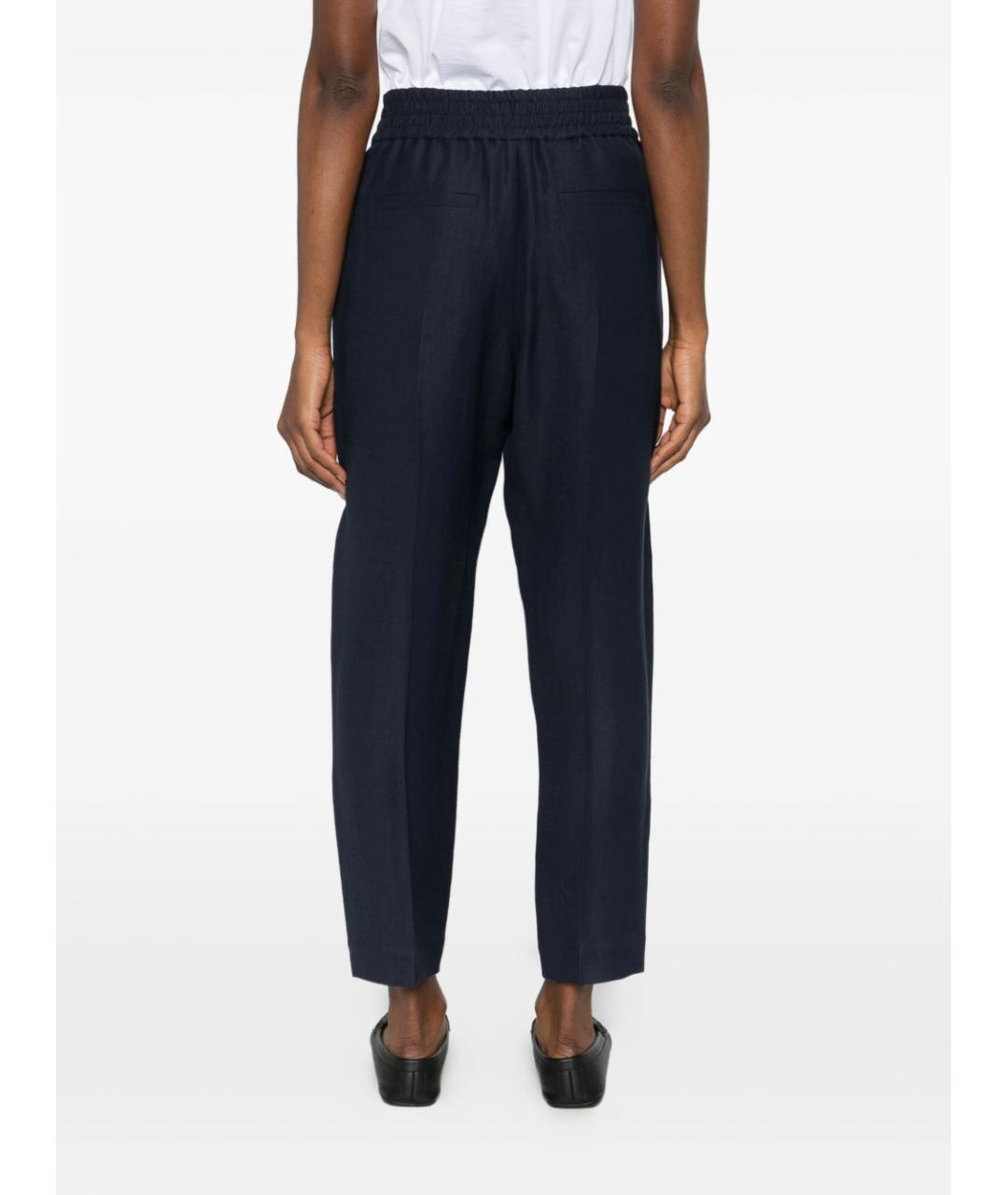 BRUNELLO CUCINELLI Синие вискозные прямые брюки, фото 4