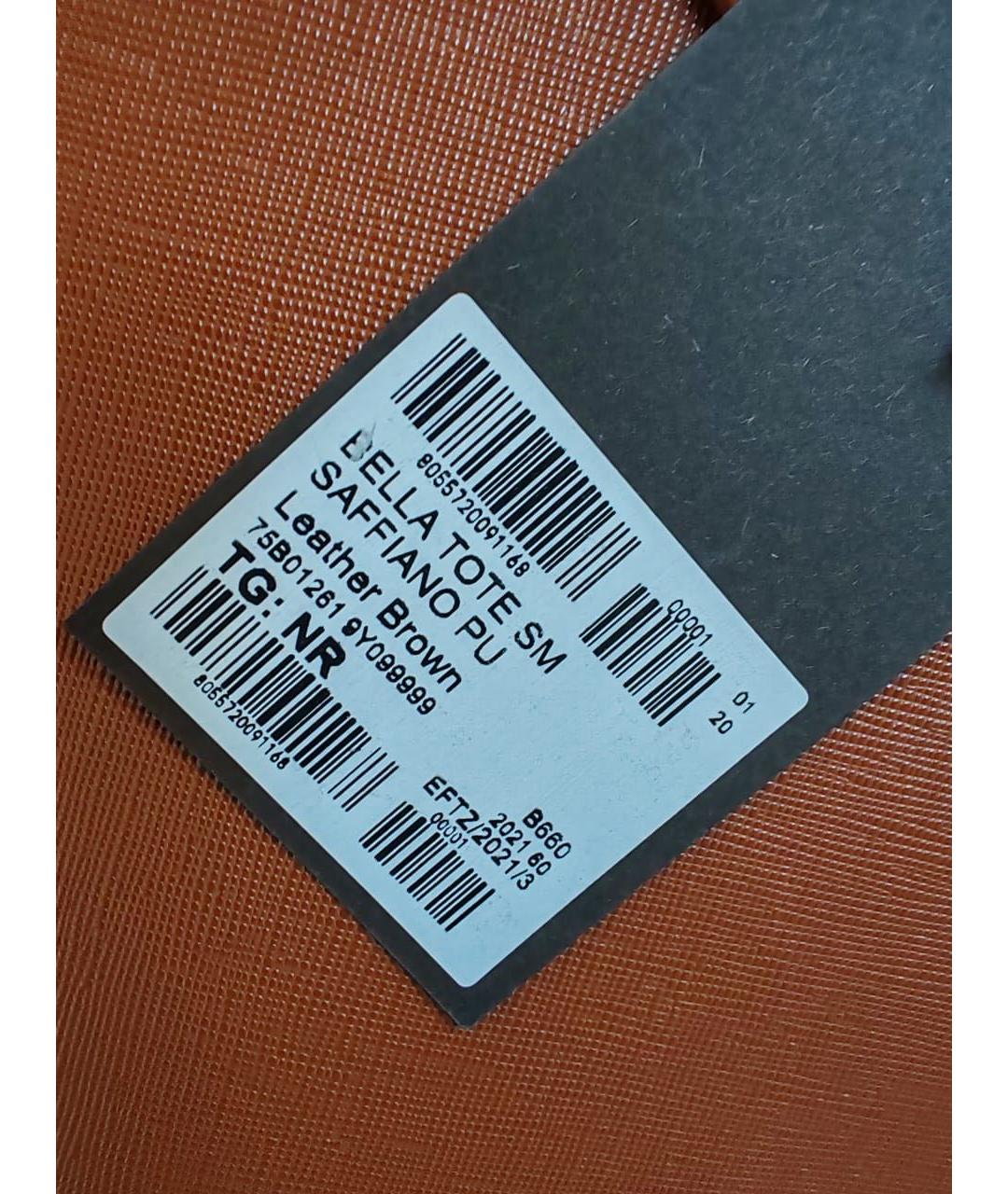 TRUSSARDI Коричневая кожаная сумка тоут, фото 4