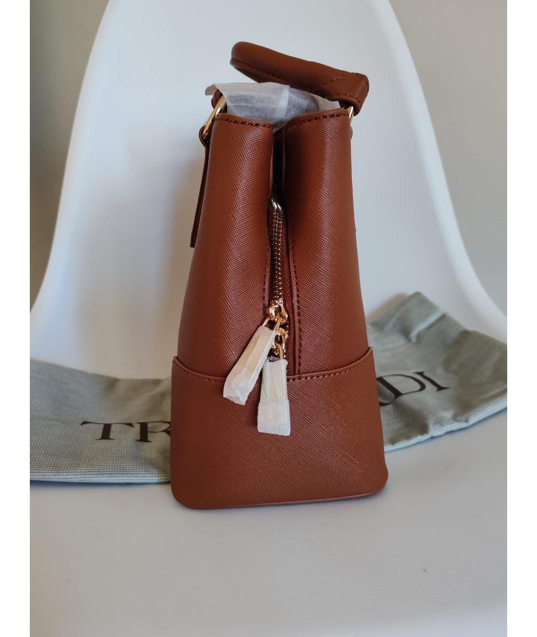 TRUSSARDI Коричневая кожаная сумка тоут, фото 2