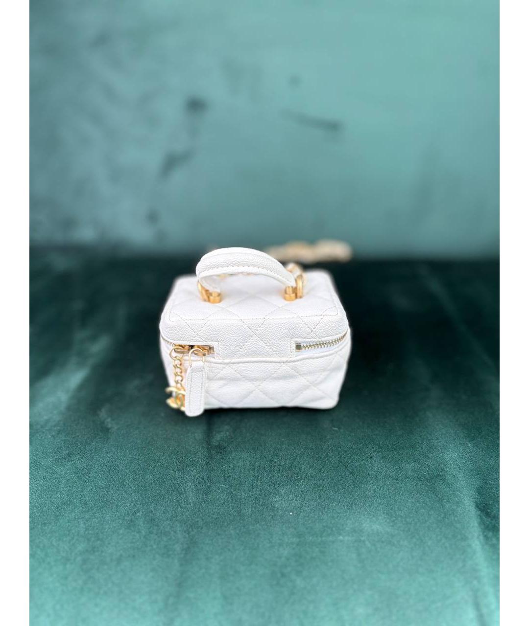 CHANEL Белая кожаная сумка через плечо, фото 9