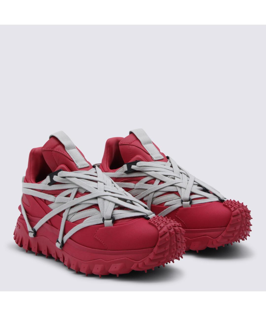 MONCLER Красные кожаные кроссовки, фото 2