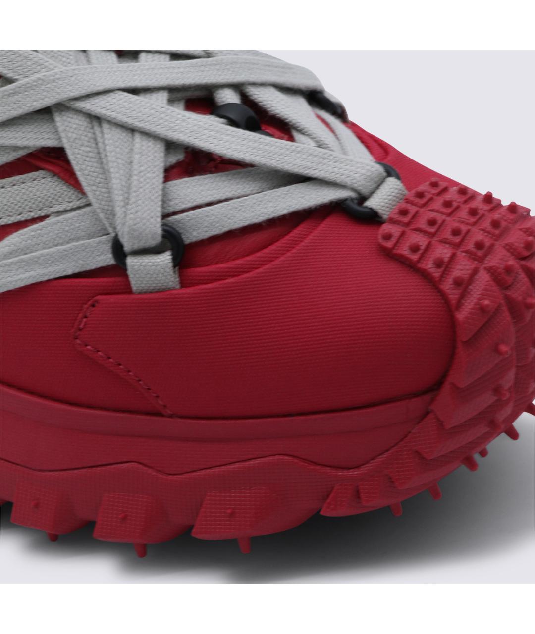 MONCLER Красные кожаные кроссовки, фото 4