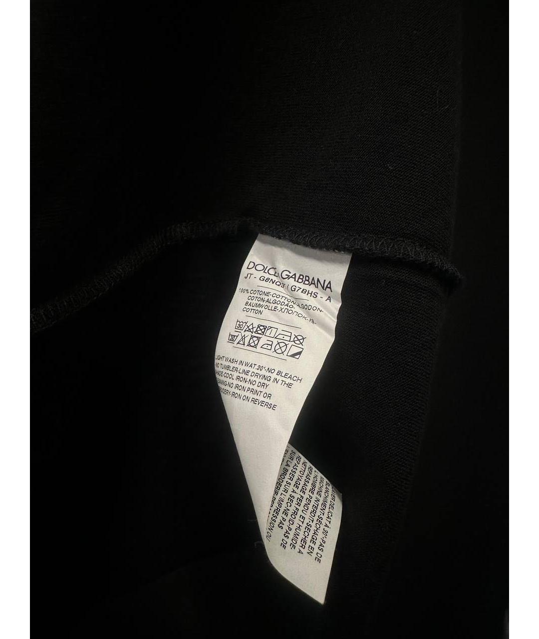 DOLCE&GABBANA Черная хлопковая майка, фото 4