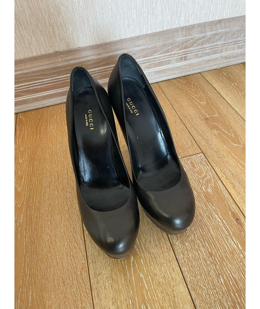 GUCCI Черные кожаные туфли, фото 2