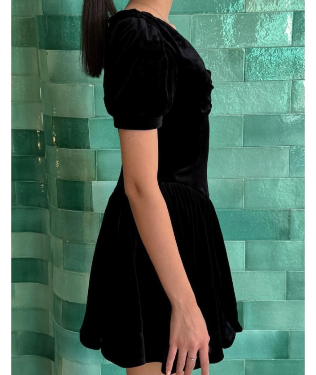 SHUSHU/TONG Черное бархатное платье, фото 4