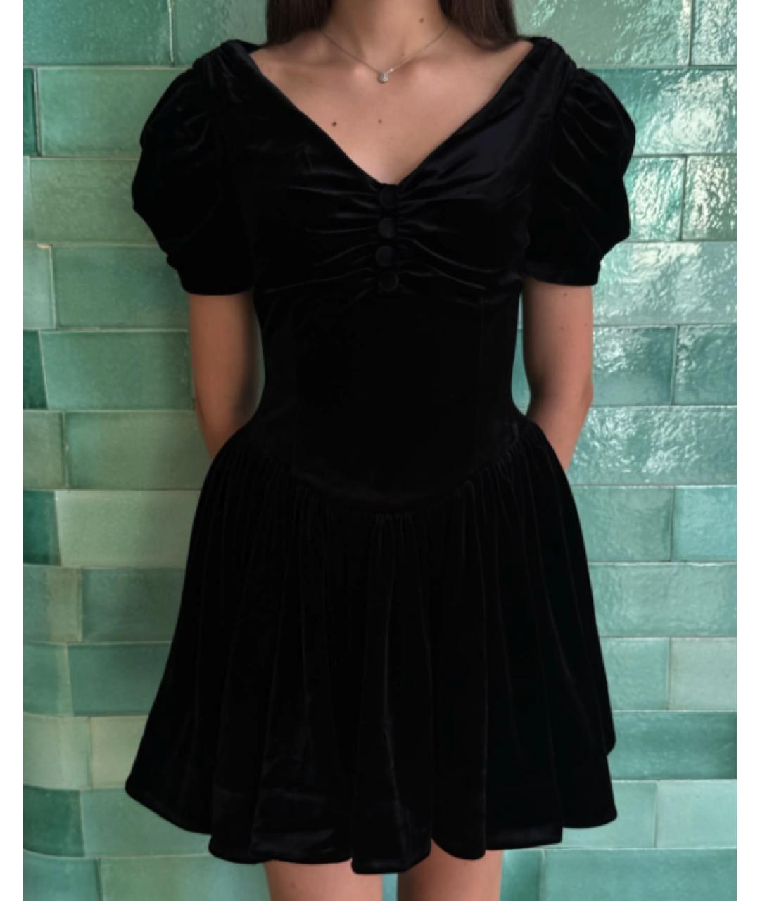 SHUSHU/TONG Черное бархатное платье, фото 2