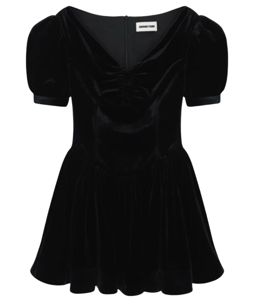 SHUSHU/TONG Черное бархатное платье, фото 1