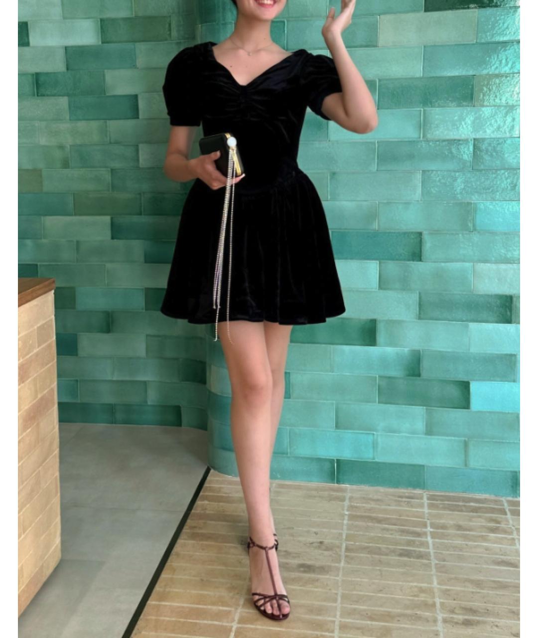 SHUSHU/TONG Черное бархатное платье, фото 5