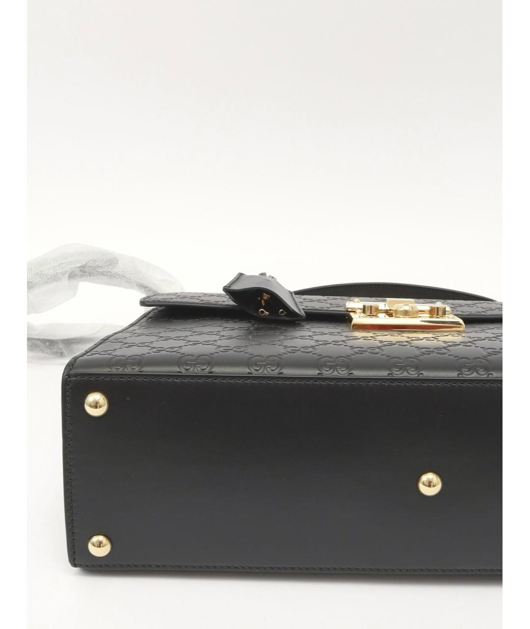 GUCCI Черная кожаная сумка с короткими ручками, фото 7