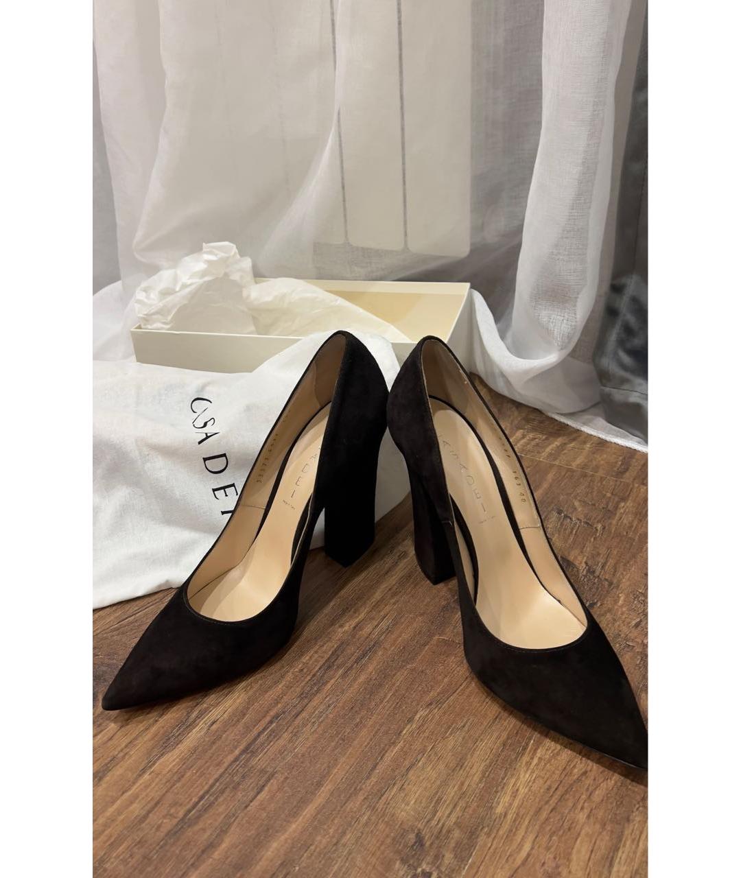 CASADEI Коричневые замшевые туфли, фото 5