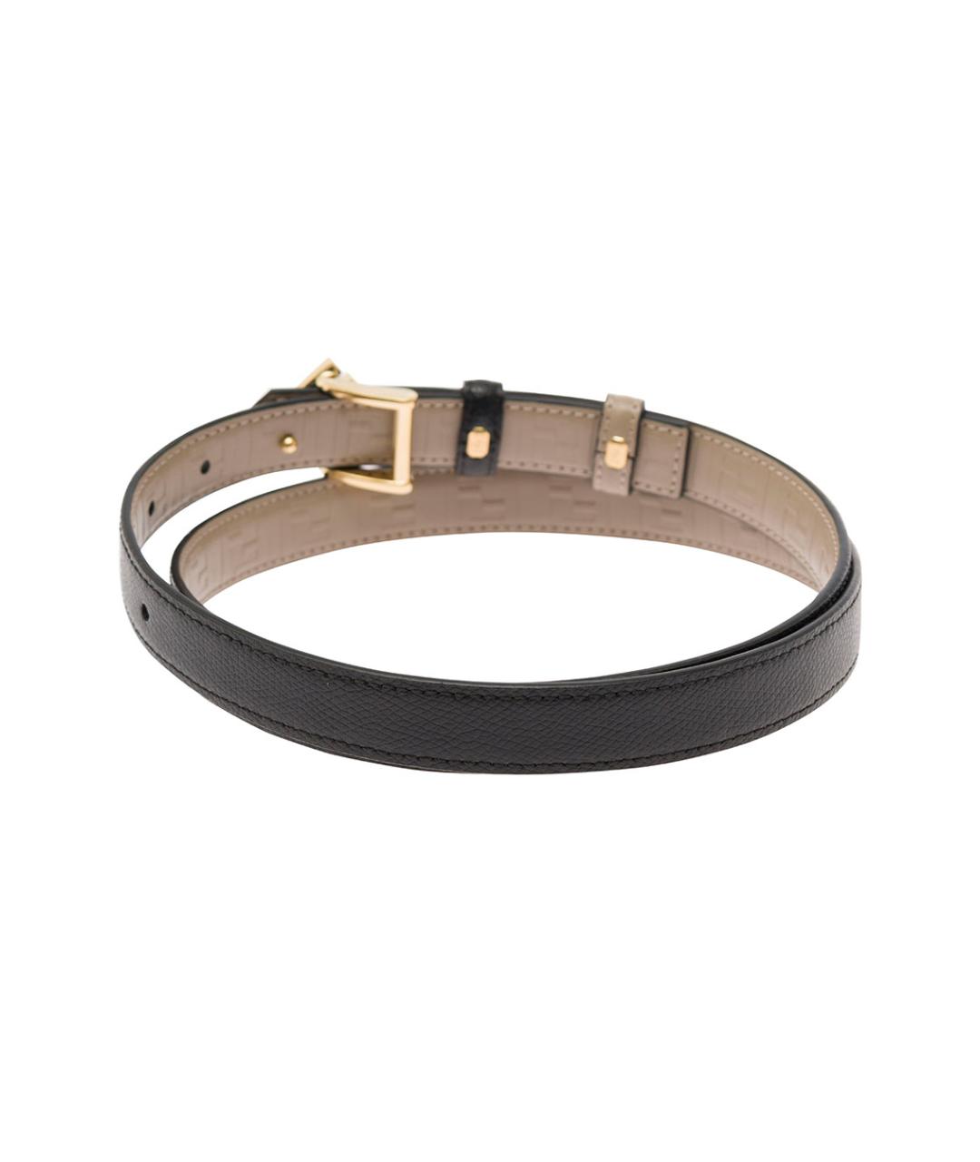 FENDI Черный кожаный ремень, фото 3