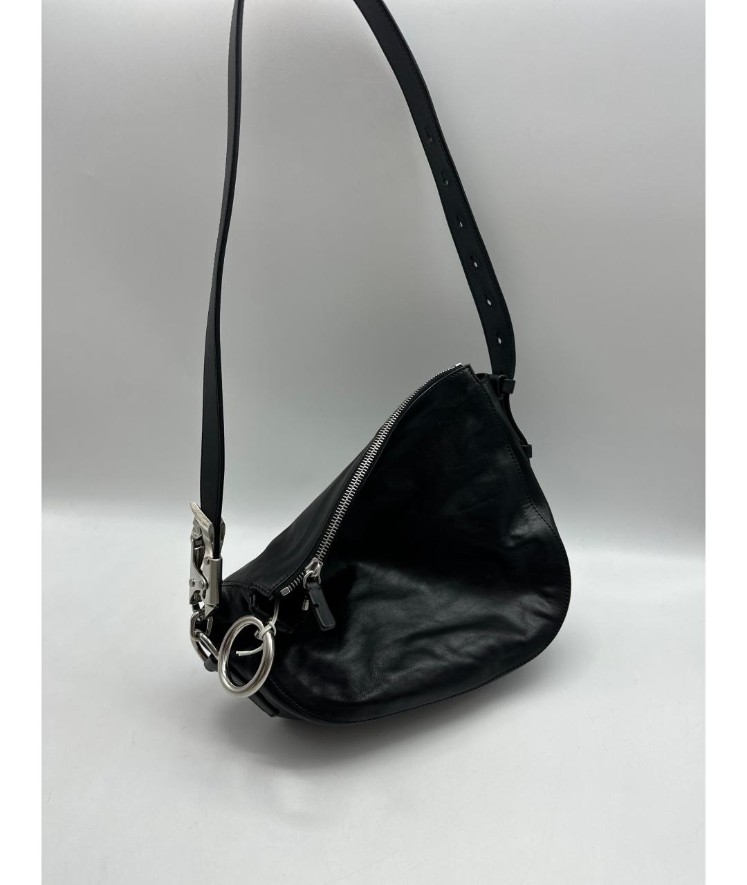 BURBERRY Черная кожаная сумка через плечо, фото 8