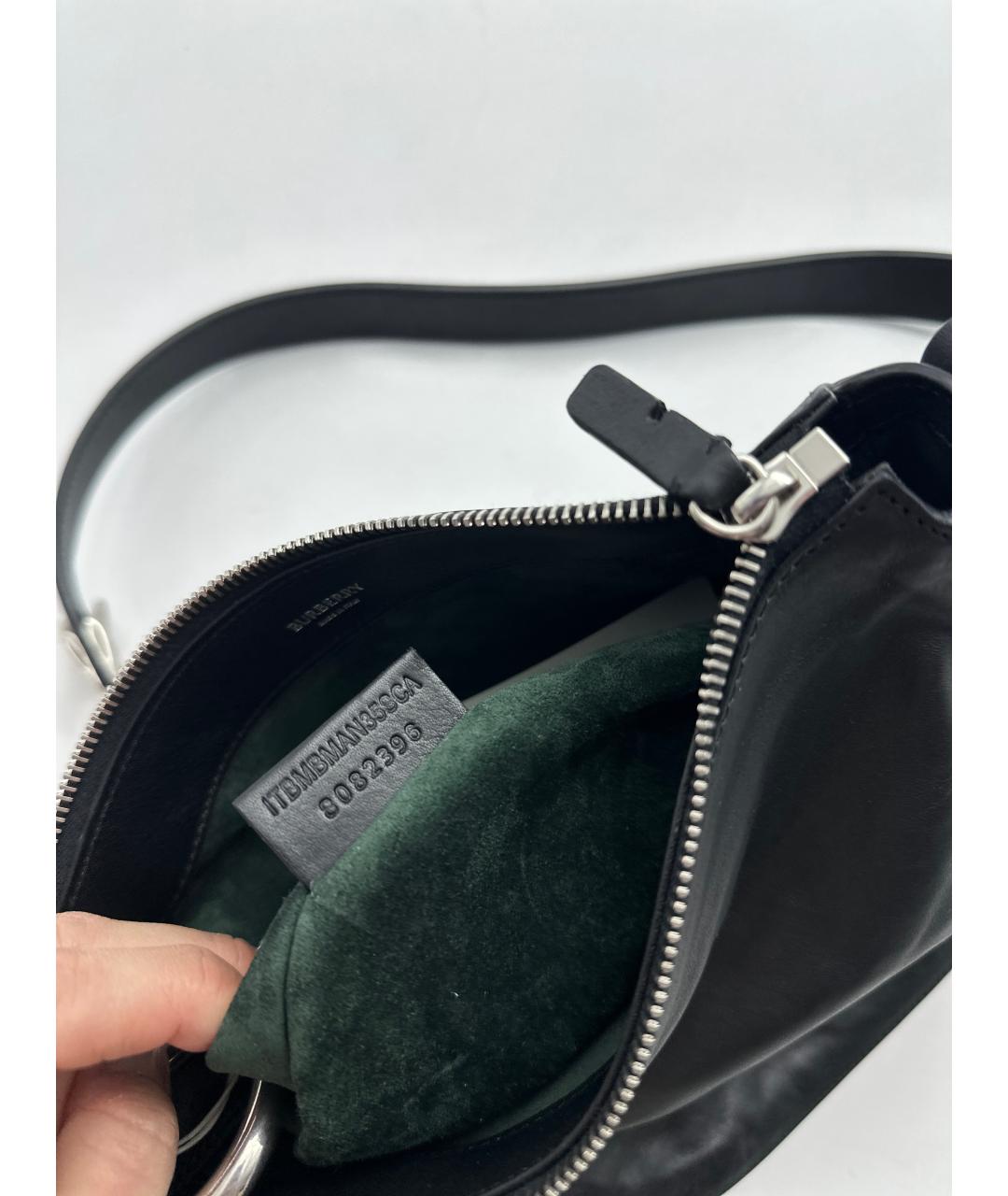 BURBERRY Черная кожаная сумка через плечо, фото 2