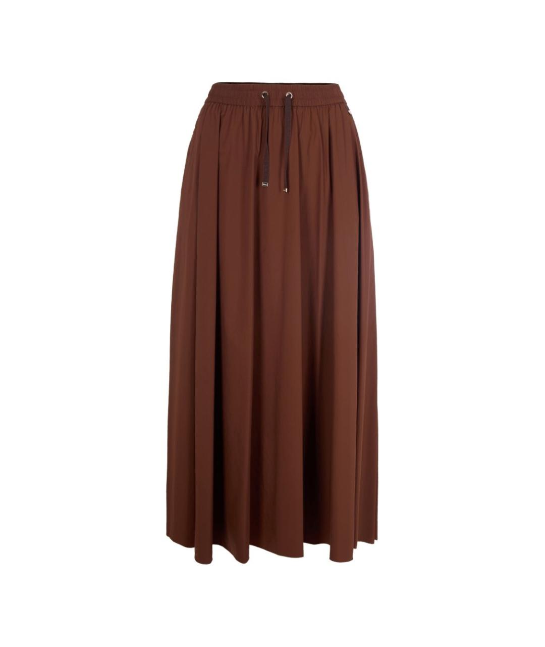 HERNO Коричневая полиамидовая юбка миди, фото 1